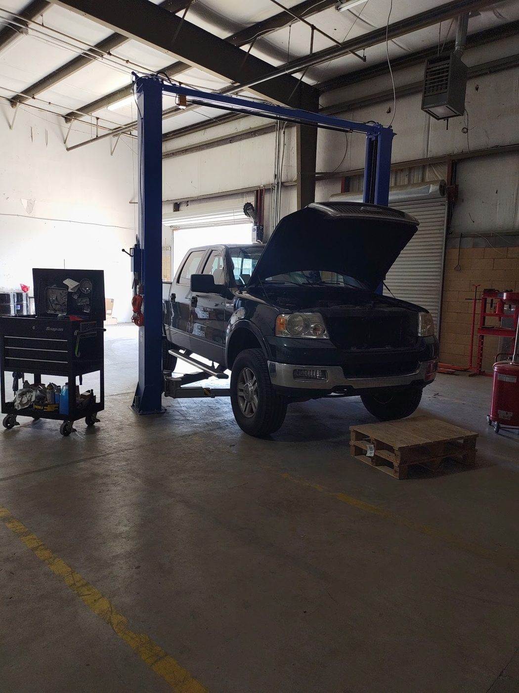 Truck on the lift